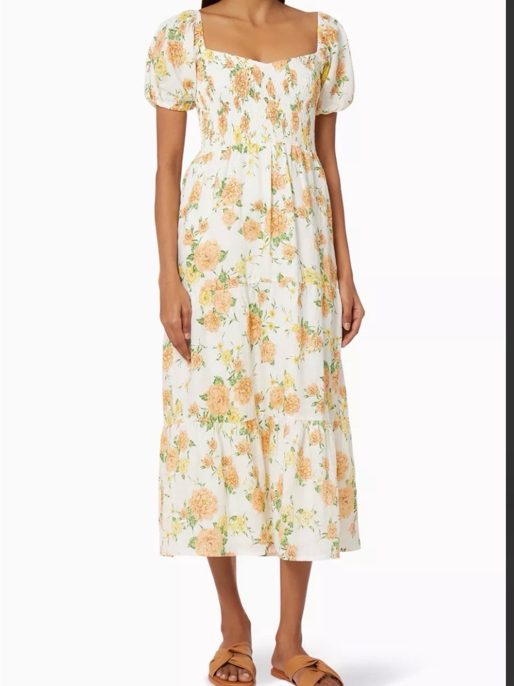 Faithfull The Brand Philippa Midi Dress In Velma Peach Floral